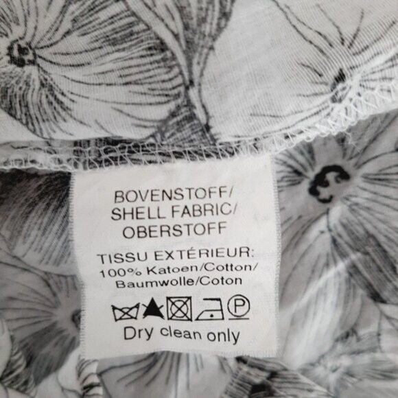 McGREGOR 100% Cotton Semisheer Button Down Shirt Floral B&W Sz S - Picture 12 of 12